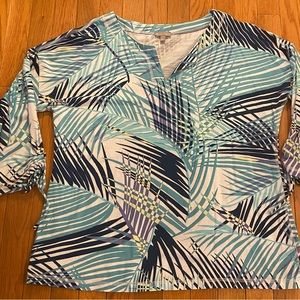 TALBOTS LARGE TOP WITH SLEEVE TIES